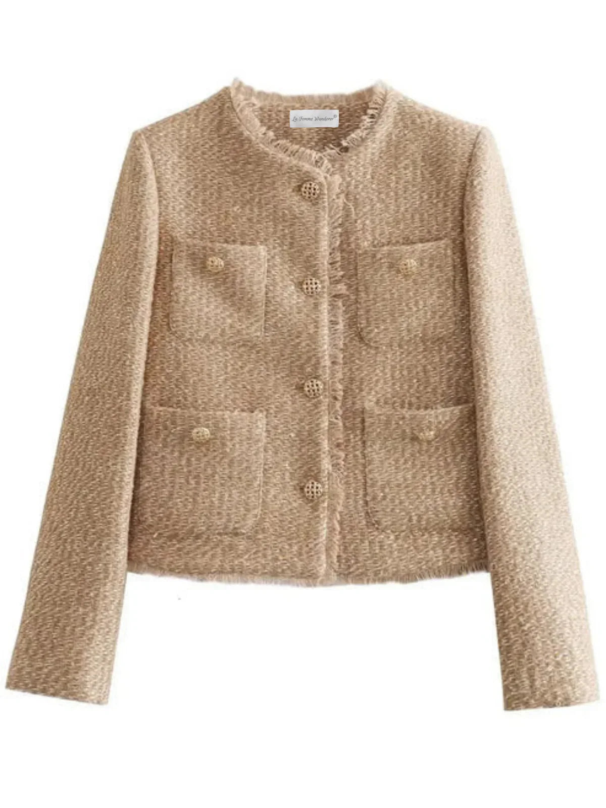 Μάλλινο παλτό με στρογγυλή λαιμόκοψη και μονόπετο, μακρυμάνικο - LA FEMME WANDERER