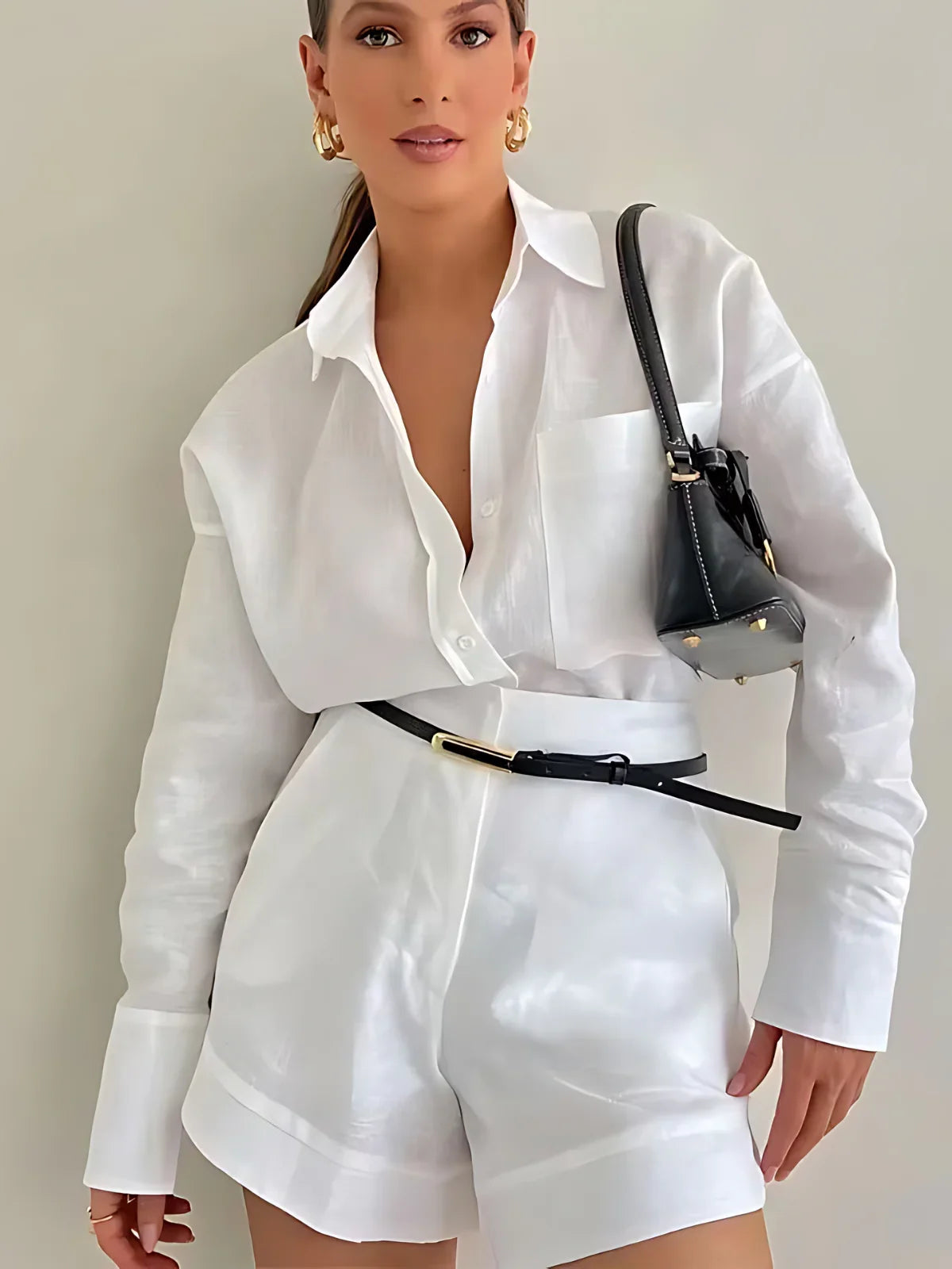 Καλοκαιρινό ασορτί κοστούμι κοντό & πουκάμισο - LA FEMME WANDERER