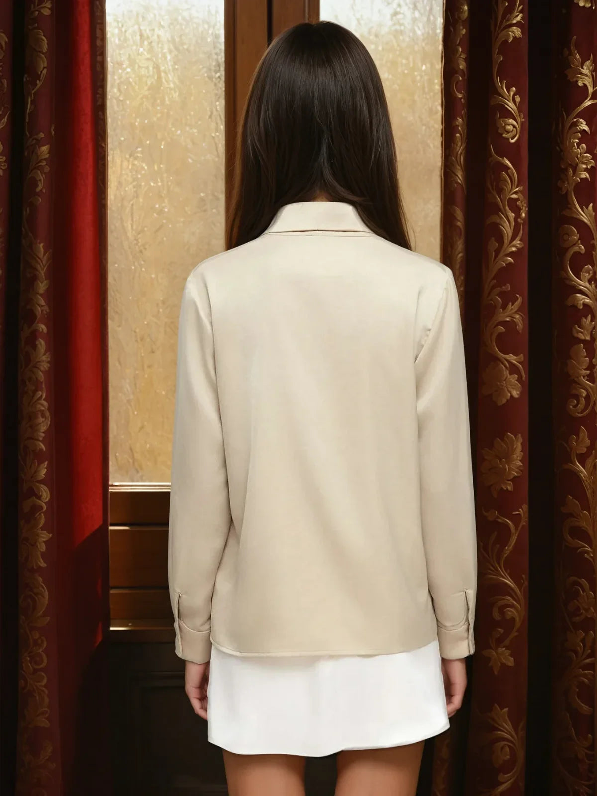 Μπλούζα με μακριά μανίκια και μεταλλικό γάντζο - LA FEMME WANDERER