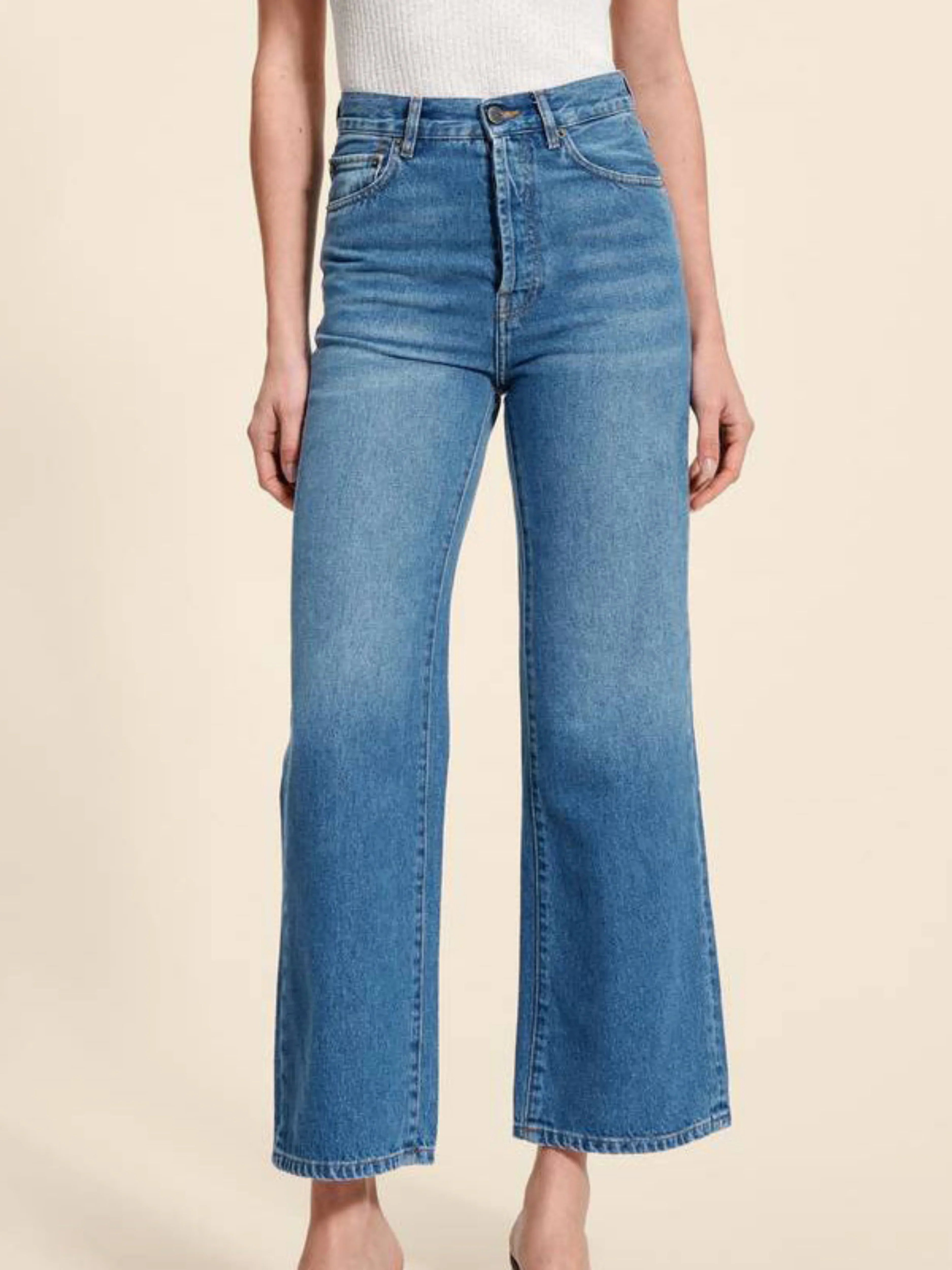 Loose High Waist Straight Leg Jeans - LA FEMME WANDERER