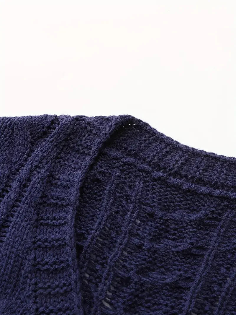 Ζακέτα με βαθύ ντεκολτέ σε μπλε χρώμα - LA FEMME WANDERER