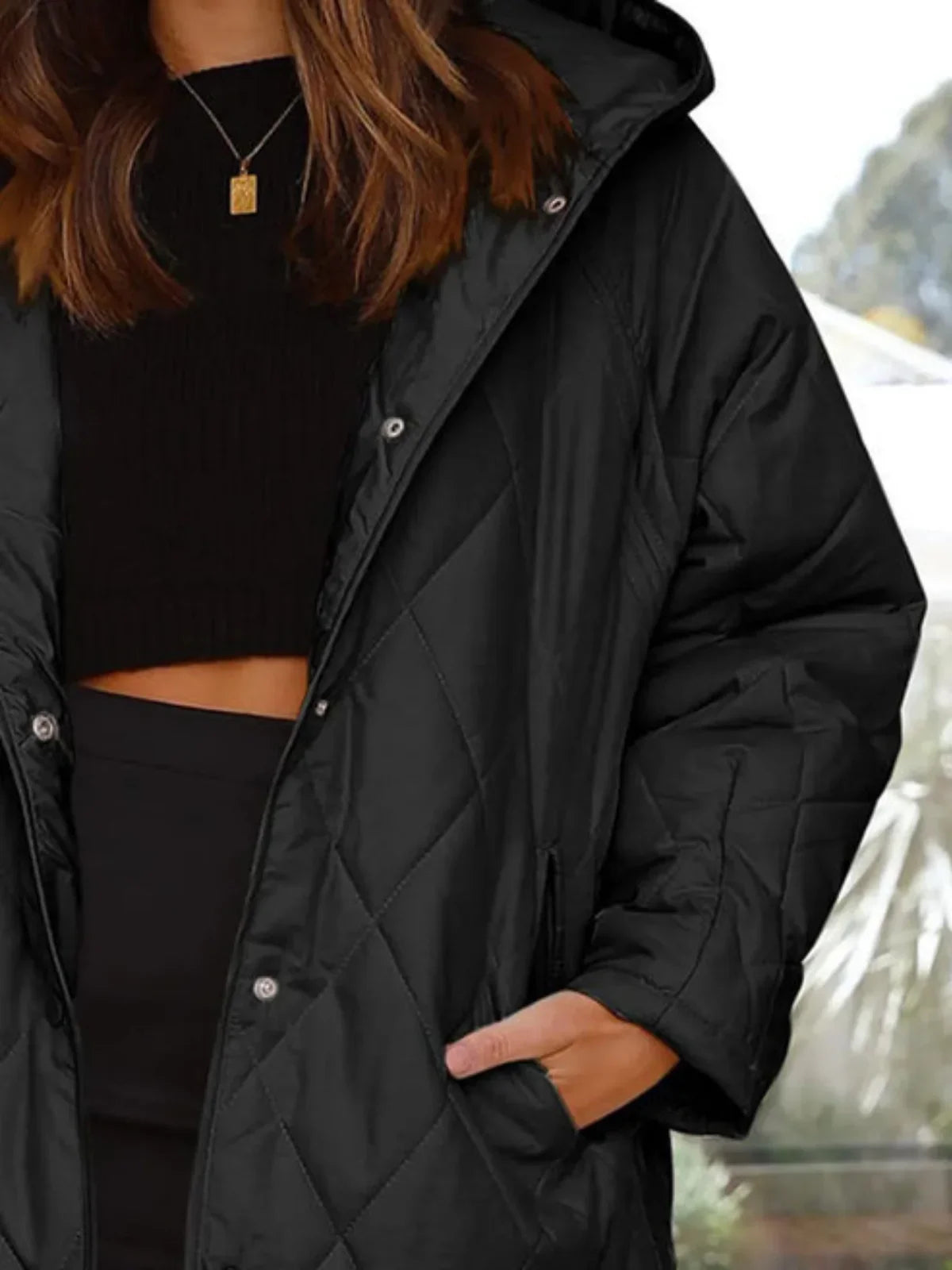 Women's Clothing Winter Mid-length Casual Loose Jacket - LA FEMME WANDERER