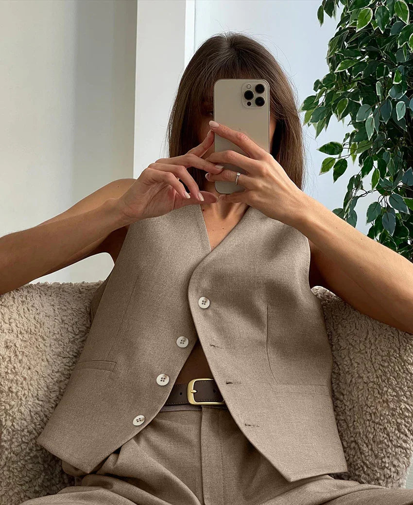 Γιλέκο & Παντελόνι ασορτί κοστούμι - LA FEMME WANDERER