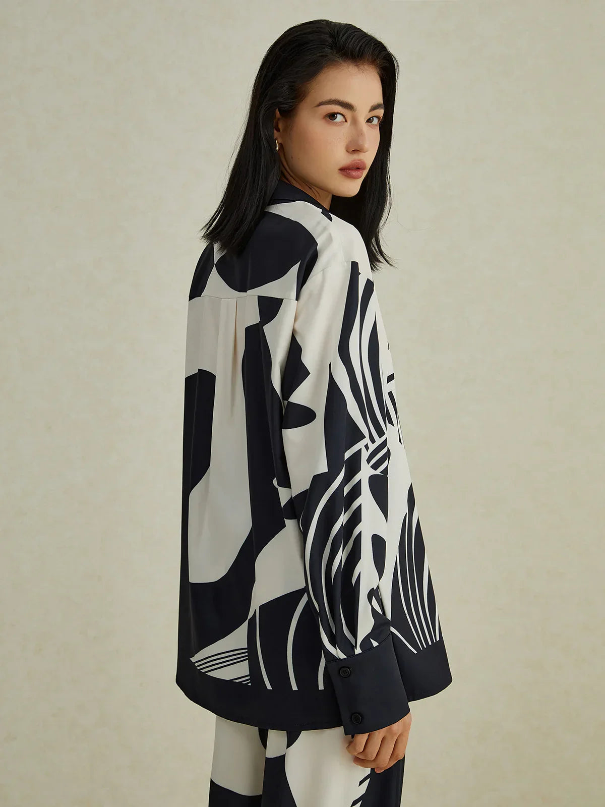 Irregular Print Wide Leg Pants Set - LA FEMME WANDERER