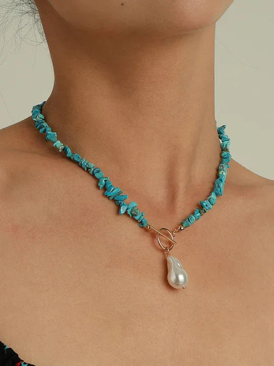 Irregular Turquoise Necklace - LA FEMME WANDERER