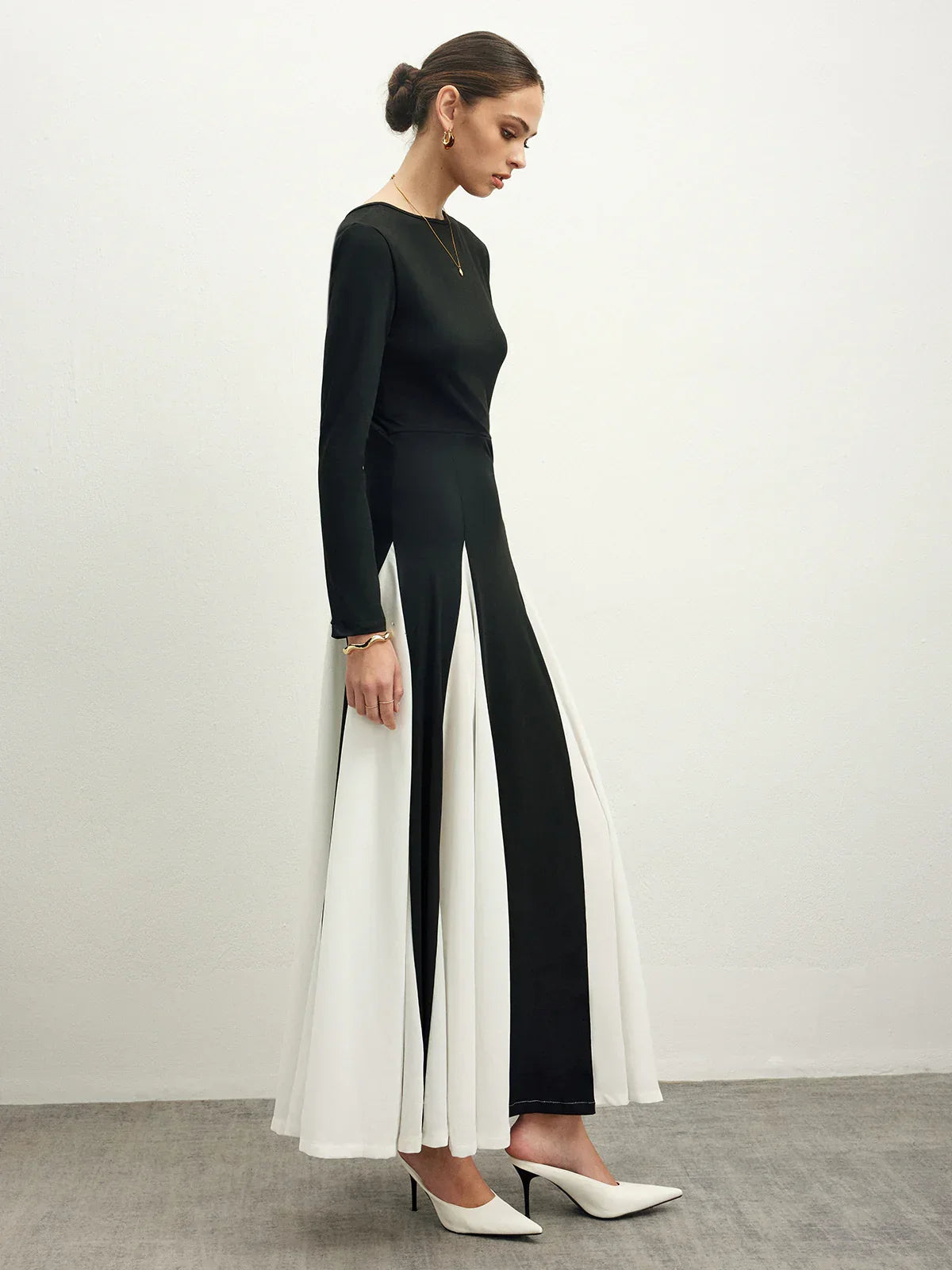 Φόρεμα από σιφόν με χρωματικές ενώσεις - LA FEMME WANDERER