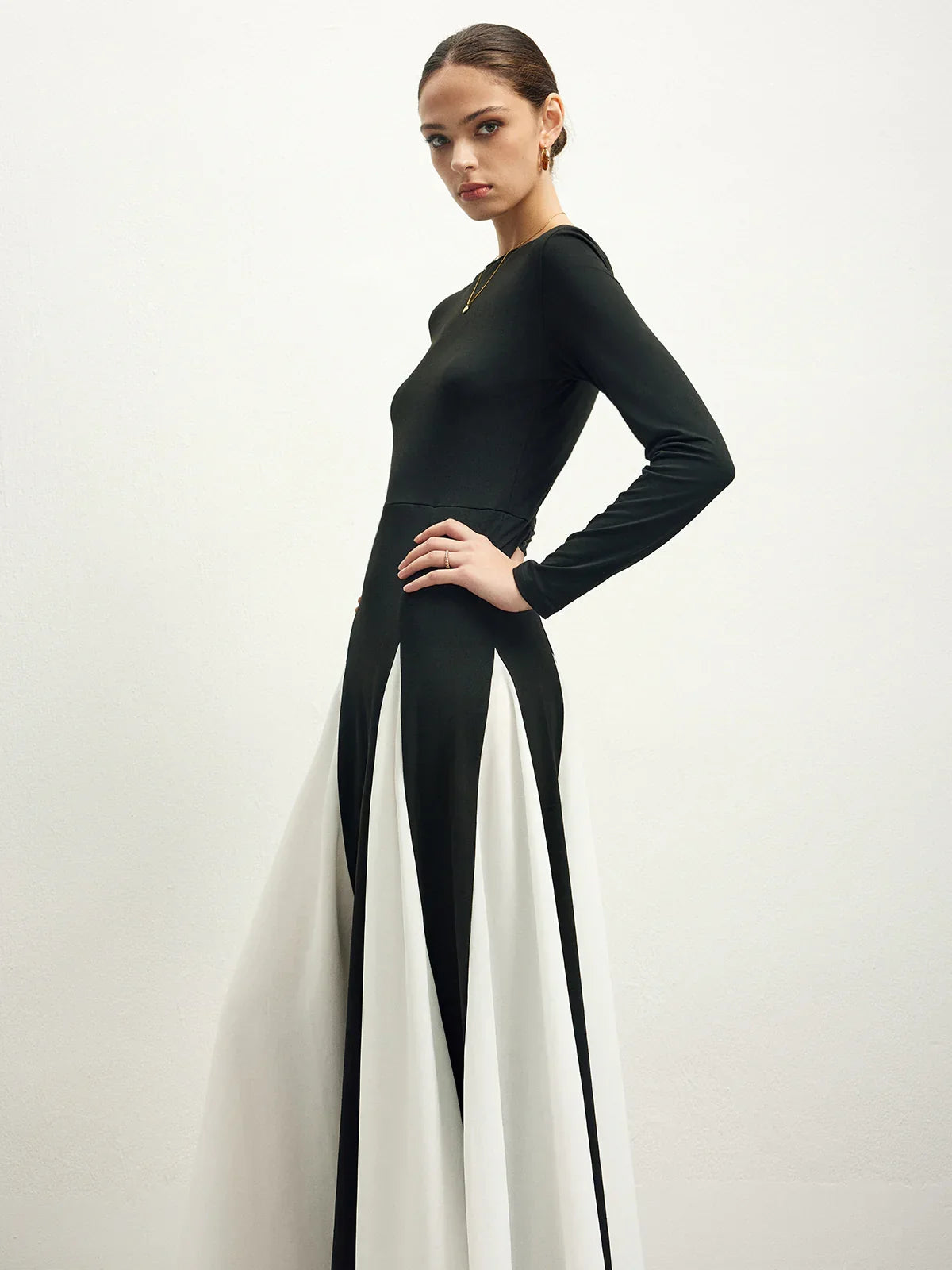 Φόρεμα από σιφόν με χρωματικές ενώσεις - LA FEMME WANDERER