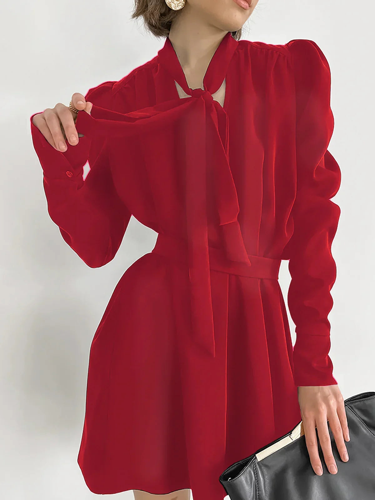 Κοντό φόρεμα με λαιμόκοψη και φαναράκι - LA FEMME WANDERER