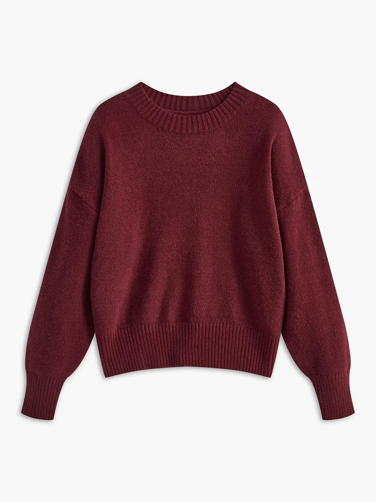 Plain Jersey Burgundy Sweater - LA FEMME WANDERER