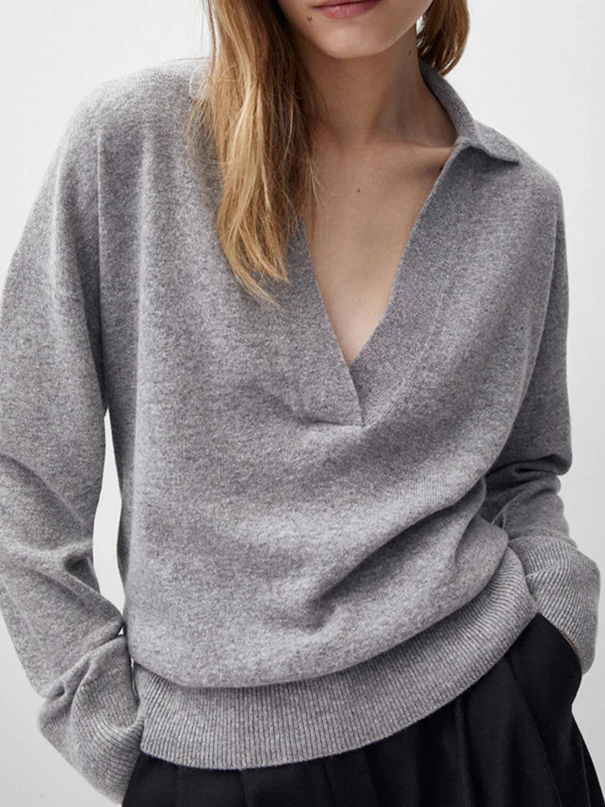 Πλεκτό Πουλόβερ με Γιακά Πόλο - LA FEMME WANDERER