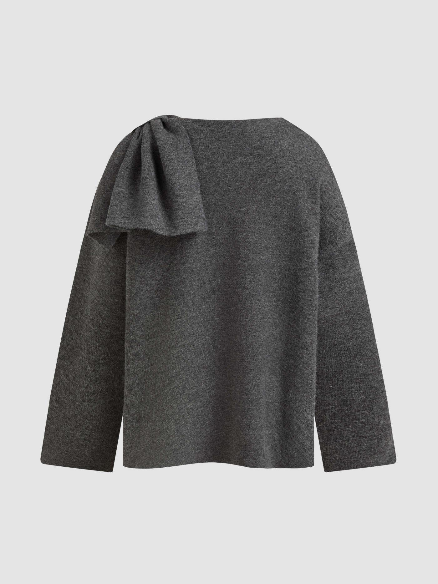 Πλεκτή ασύμμετρη ζακέτα με άνοιγμα στο λαιμό - LA FEMME WANDERER