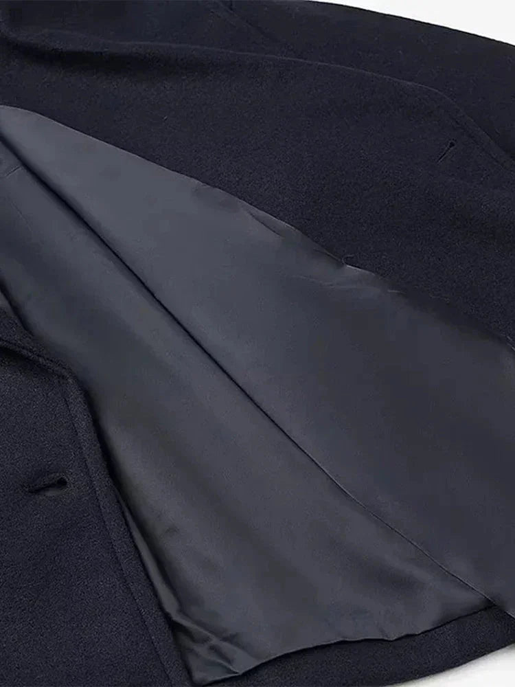 Παλτό με μακριά μανίκια και σταυρωτό πέτο από μείγμα μαλλιού - LA FEMME WANDERER