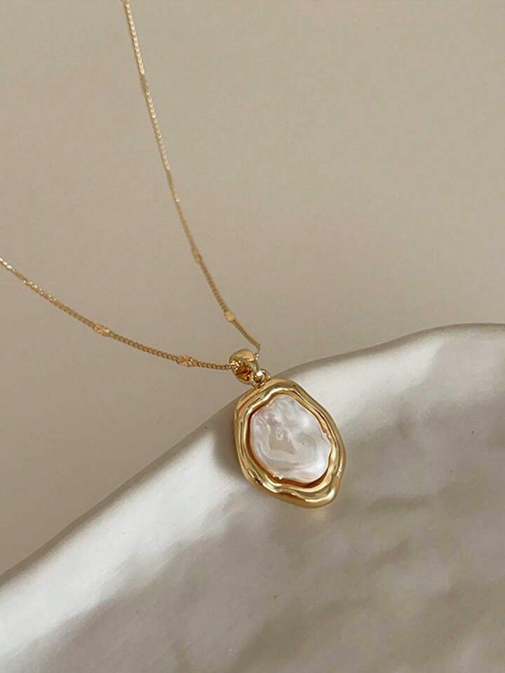 Vintage Pearl Charm Necklace
