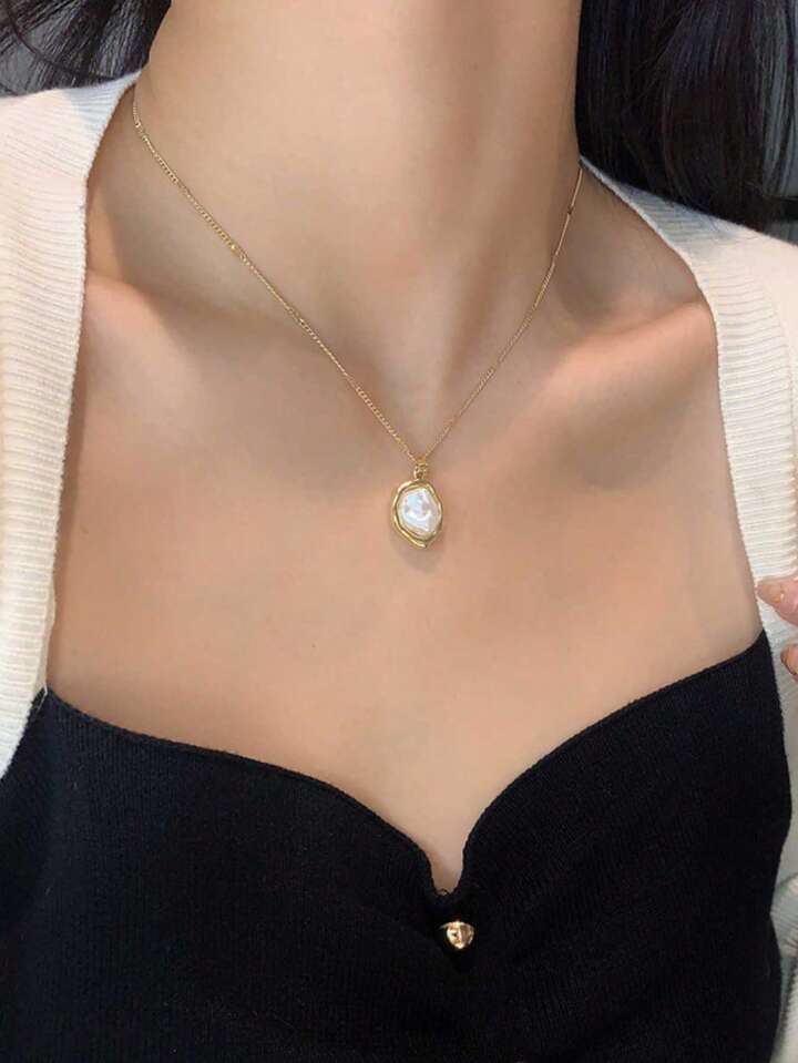 Vintage Pearl Charm Necklace