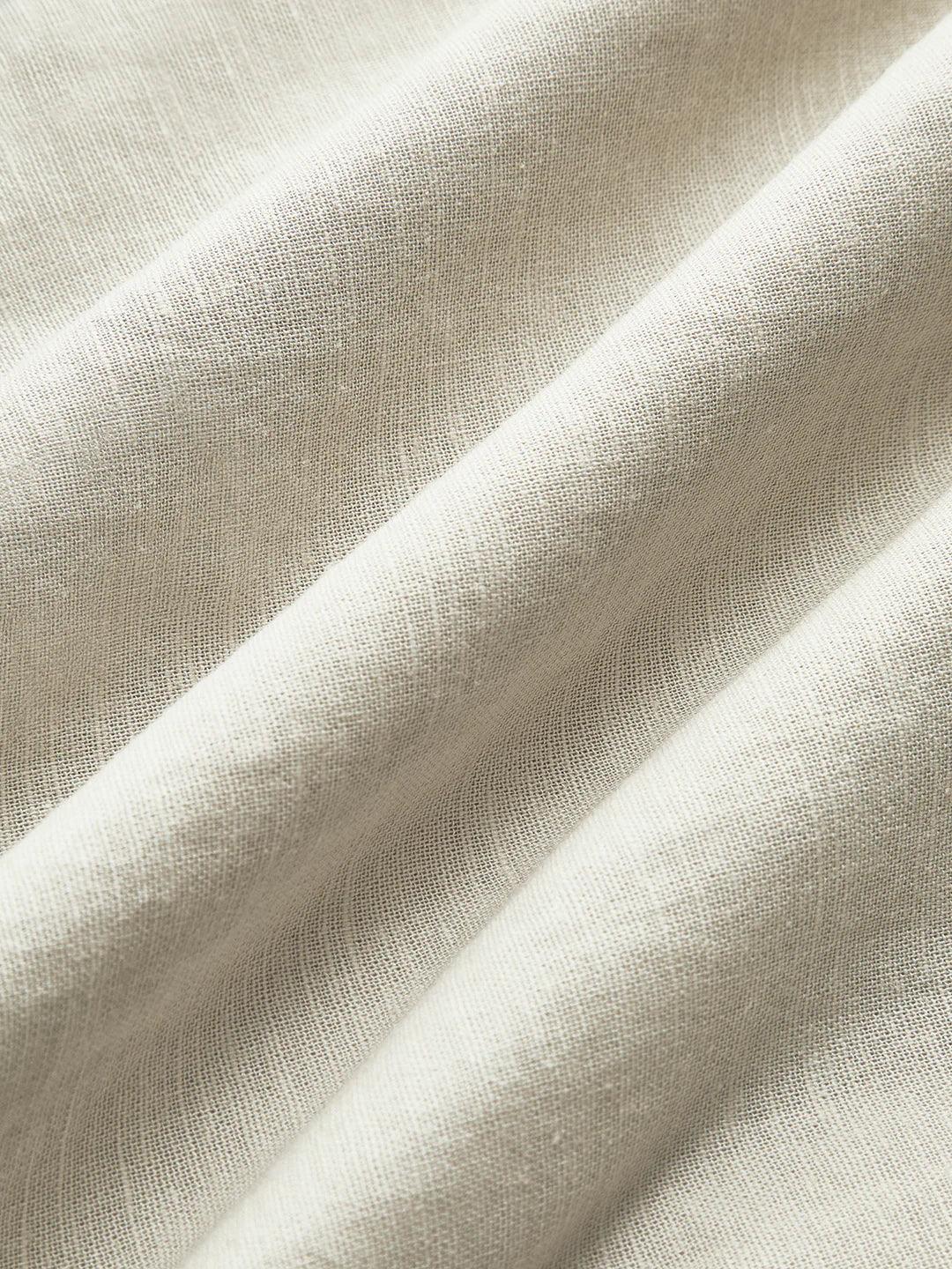 Μακρύ φόρεμα με κοψίματα από βαμβάκι και λινό - LA FEMME WANDERER