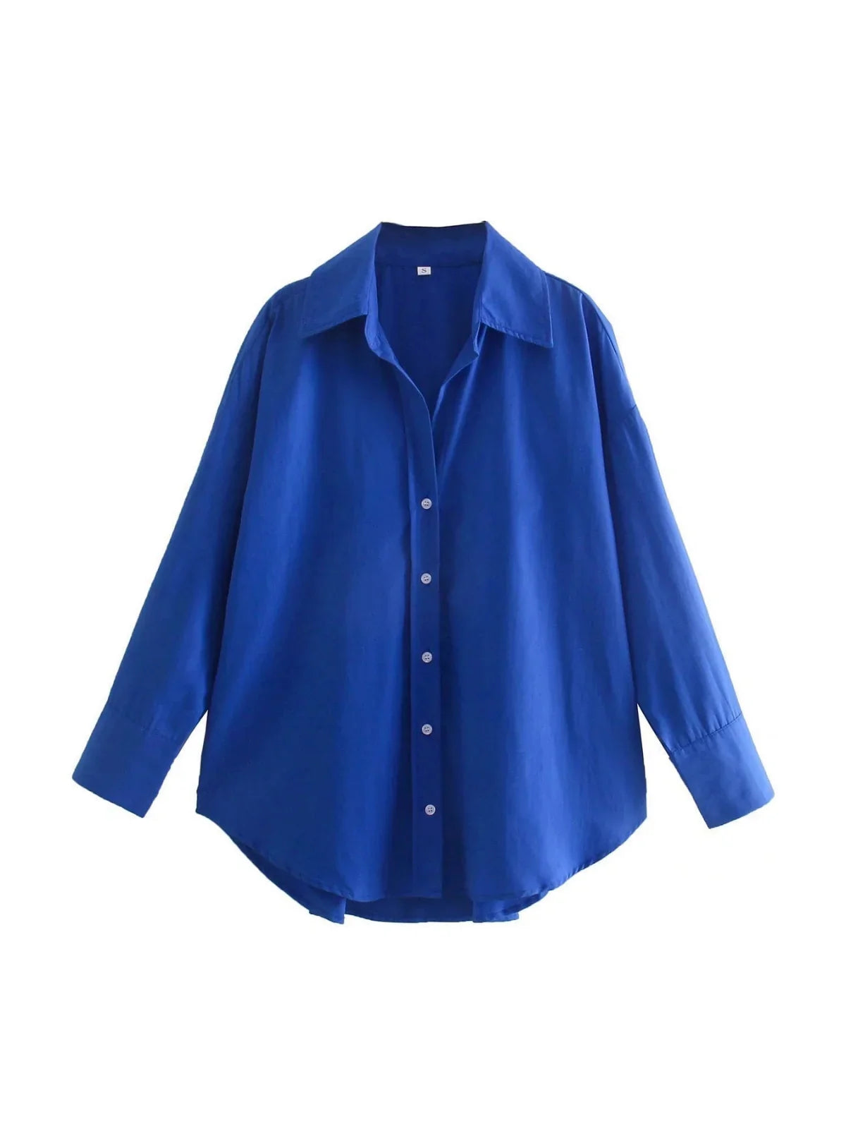 Μπλε, φαρδύ πουκάμισο με κουμπιά - LA FEMME WANDERER