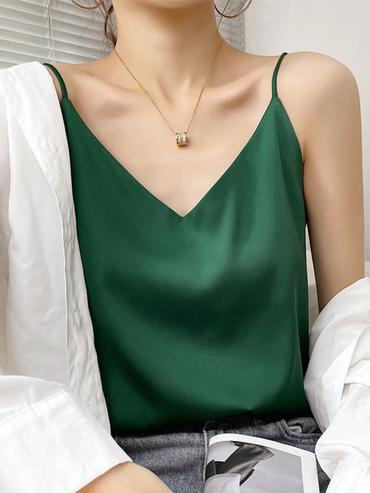 Μπλουζάκι με σατέν πάτο - LA FEMME WANDERER