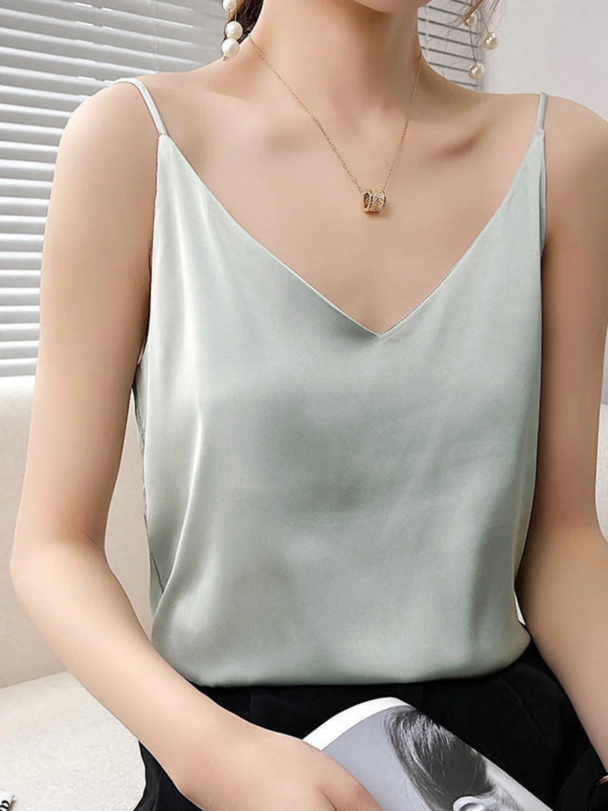 Μπλουζάκι με σατέν πάτο - LA FEMME WANDERER