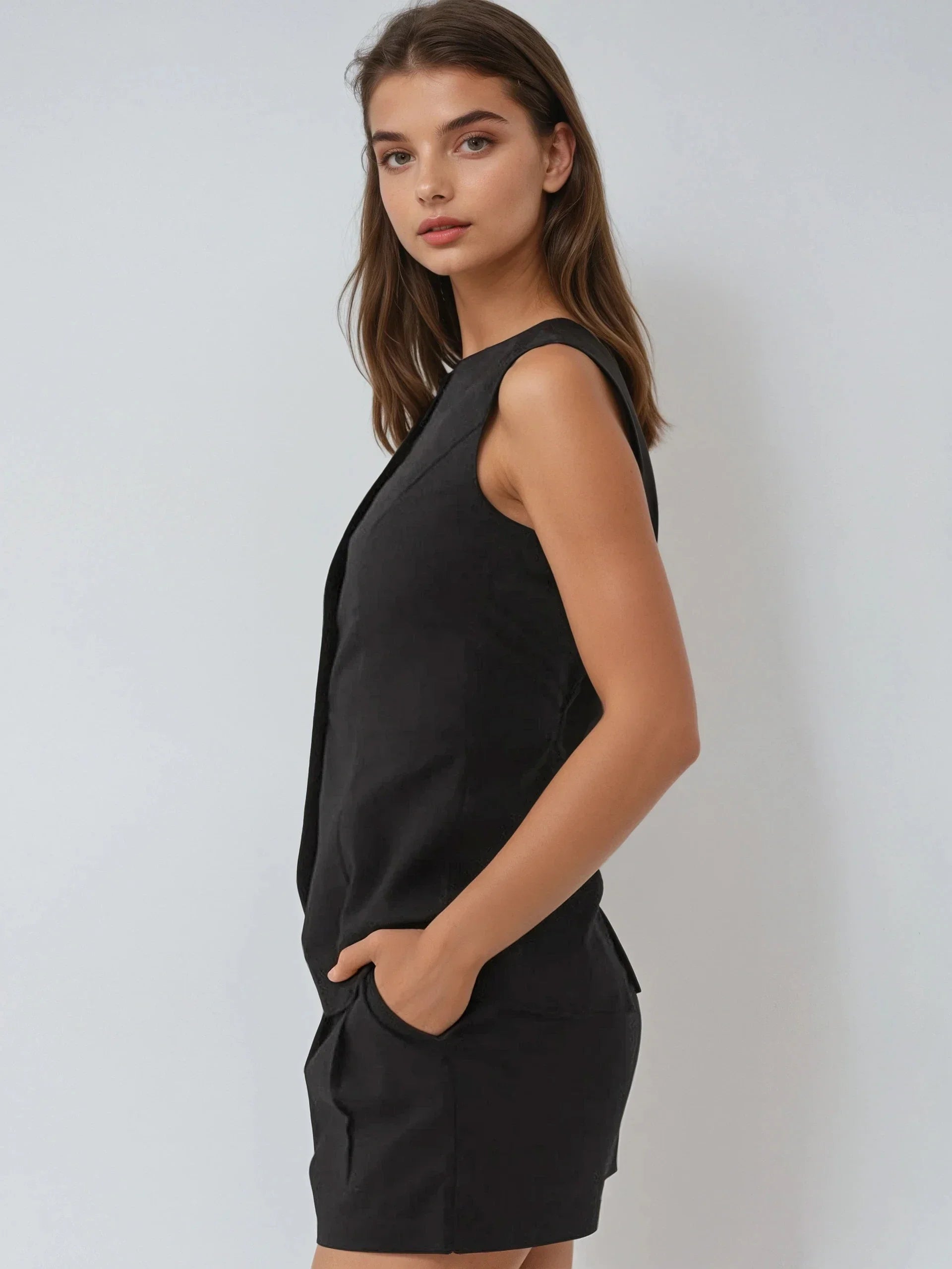 Always In Love Linen Sleeveless Vest - LA FEMME WANDERER