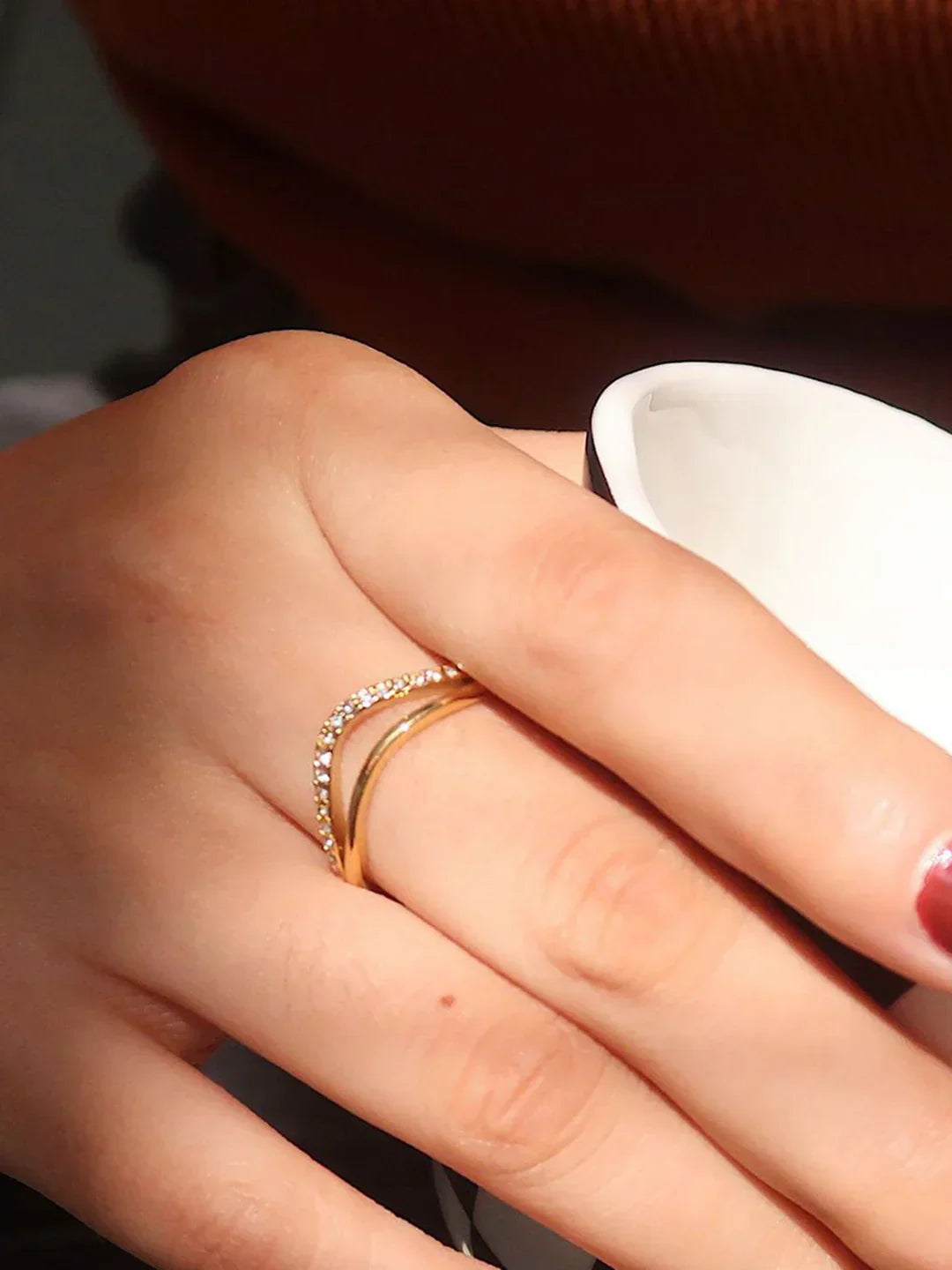 Diamond Drift Gold Ring - LA FEMME WANDERER