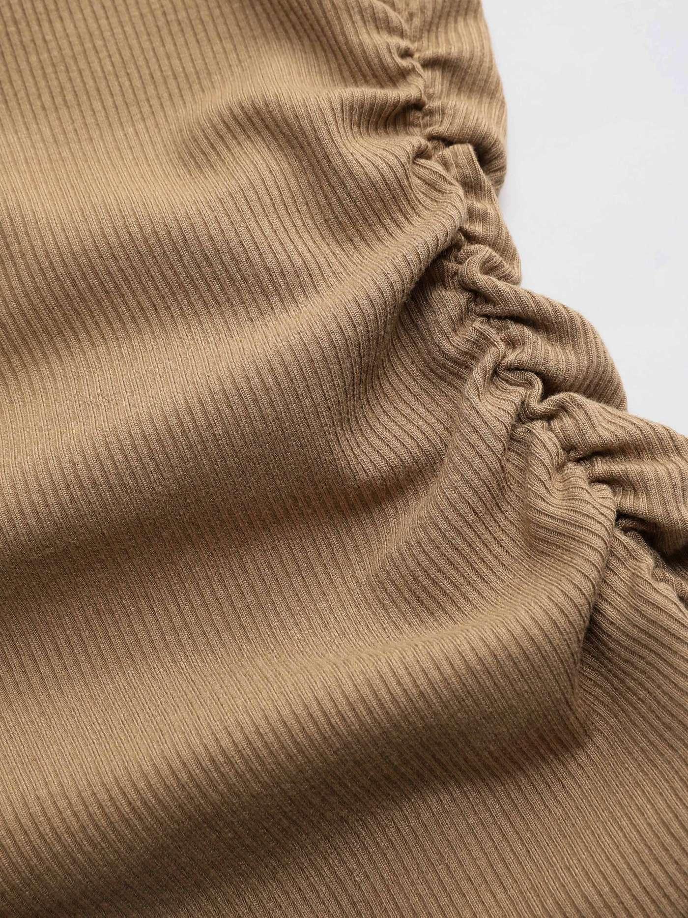 Solid Asymmetrical Neck Long Sleeve Top - LA FEMME WANDERER