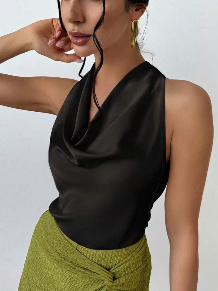 Always Elegant Halter Neck Backless Top - LA FEMME WANDERER