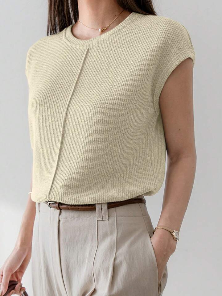 Soft-Touch Minimal Knit Tee for Elevated Everyday Wear