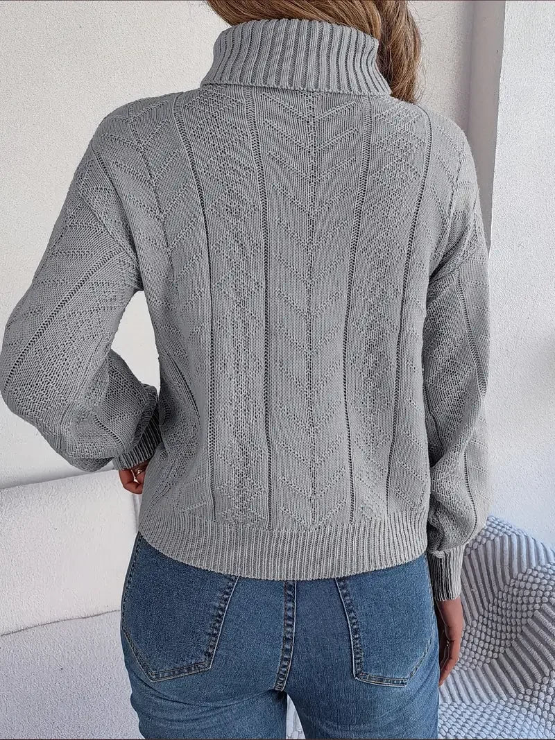 Collar Twist Knitted Pullover Sweater - LA FEMME WANDERER