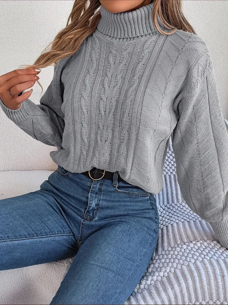 Collar Twist Knitted Pullover Sweater - LA FEMME WANDERER