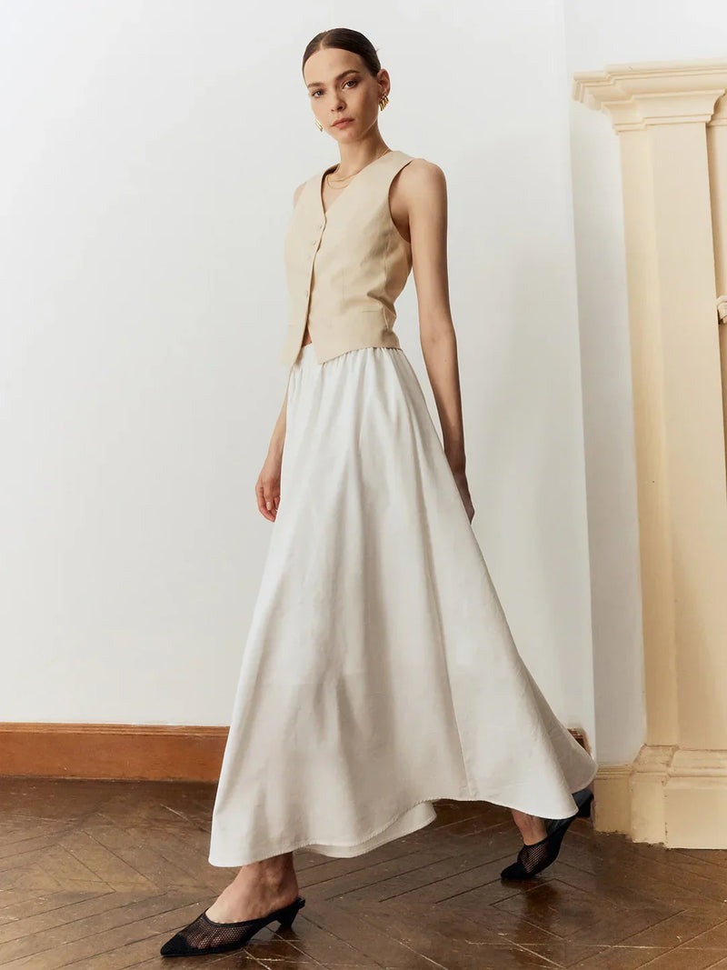 Λεπτή πλισέ φούστα μονόχρωμη Temperament για μετακινήσεις