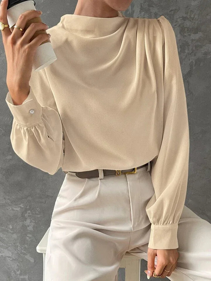 Κομψό τοπ με ντραπέ μανίκια - LA FEMME WANDERER