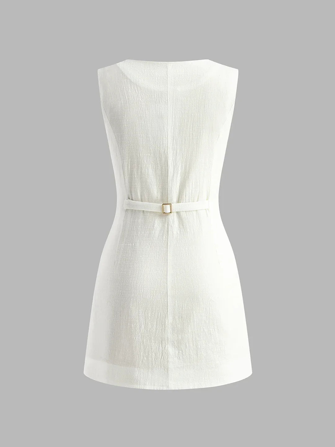 Casual Cotton Button-Front Short Dress - LA FEMME WANDERER