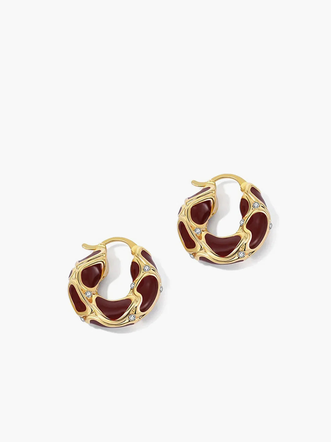 Chunky Golden Frame Hoop Earrings - LA FEMME WANDERER