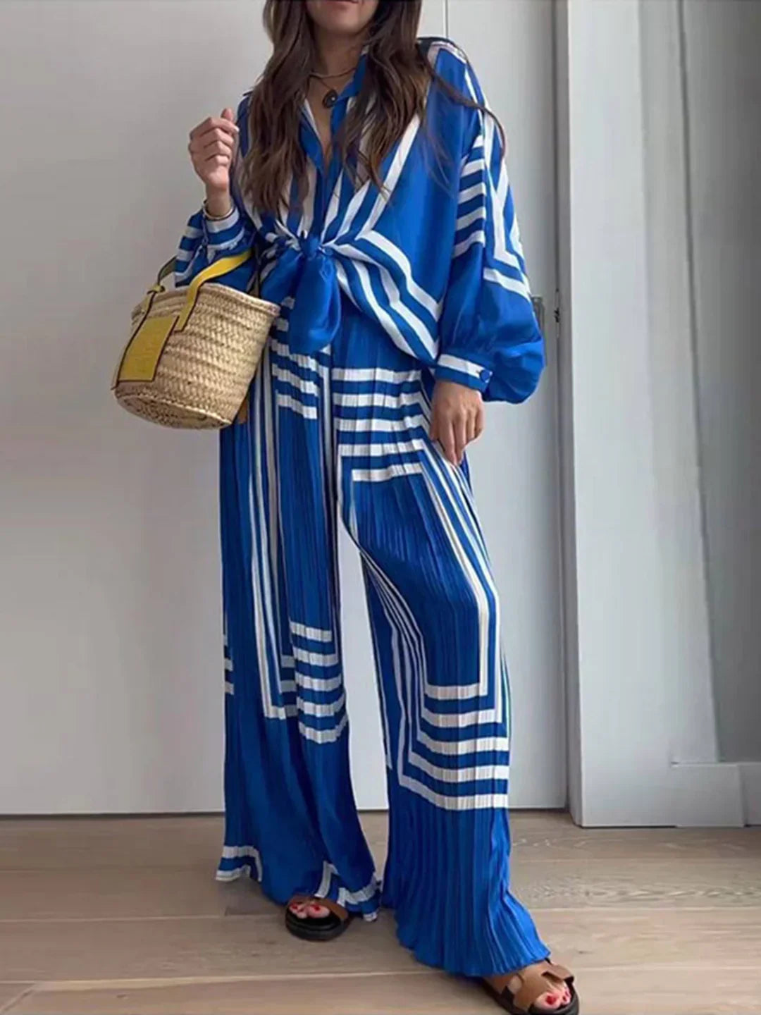 Σετ με μακριά μανίκια και oversized print - LA FEMME WANDERER