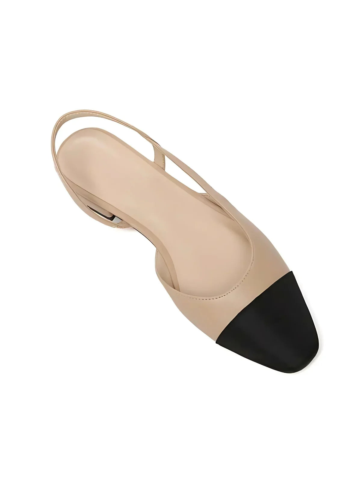 Κομψά παπούτσια με χαμηλό τακούνι και slingback σε αντίθεση - LA FEMME WANDERER