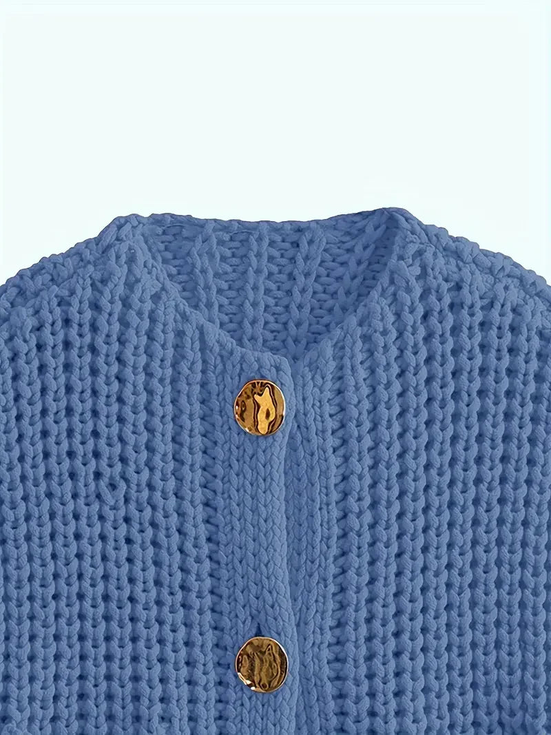 Κοντό πλεκτό γιλέκο με τσέπες και μανίκια - LA FEMME WANDERER