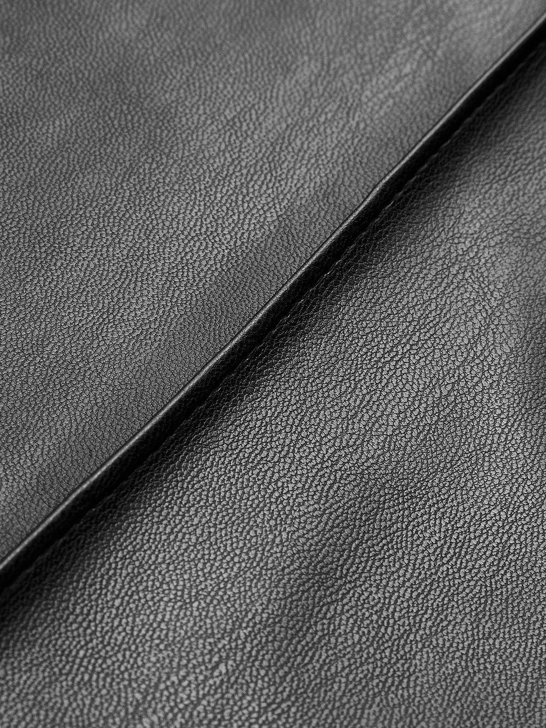 Κομψό παντελόνι με ψηλή μέση από τεχνητό δέρμα - LA FEMME WANDERER