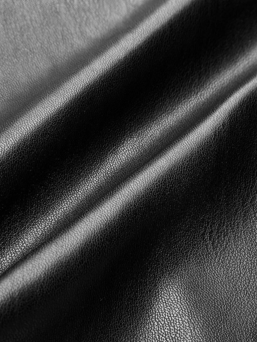 Κομψό παντελόνι με ψηλή μέση από τεχνητό δέρμα - LA FEMME WANDERER