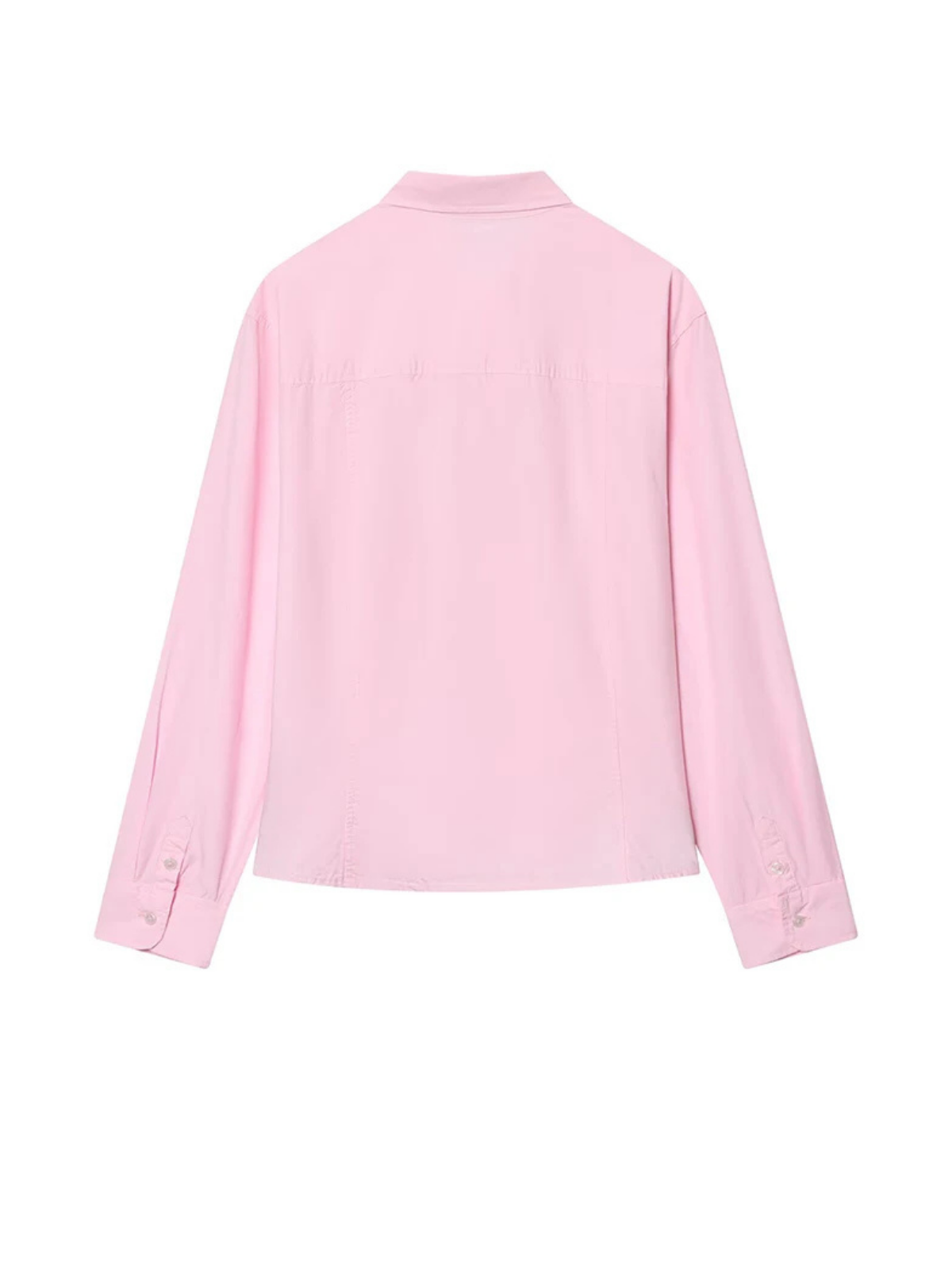 Pink Lapel Collar Women Shirt Long Sleeve Casual Blouse For Spring And Everyday Wear