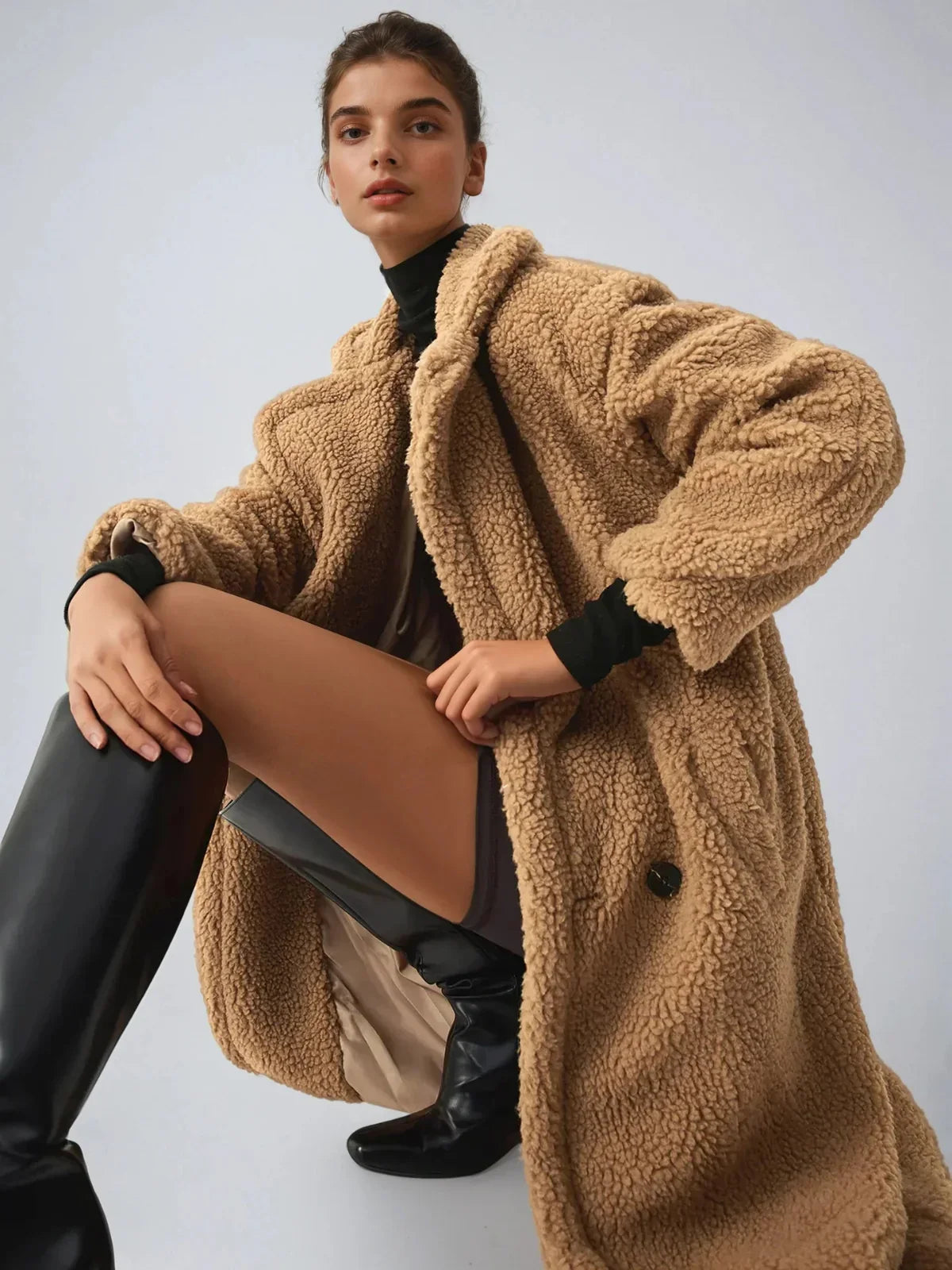 Φλις μπουφάν με διπλές τσέπες από τερακότα - LA FEMME WANDERER