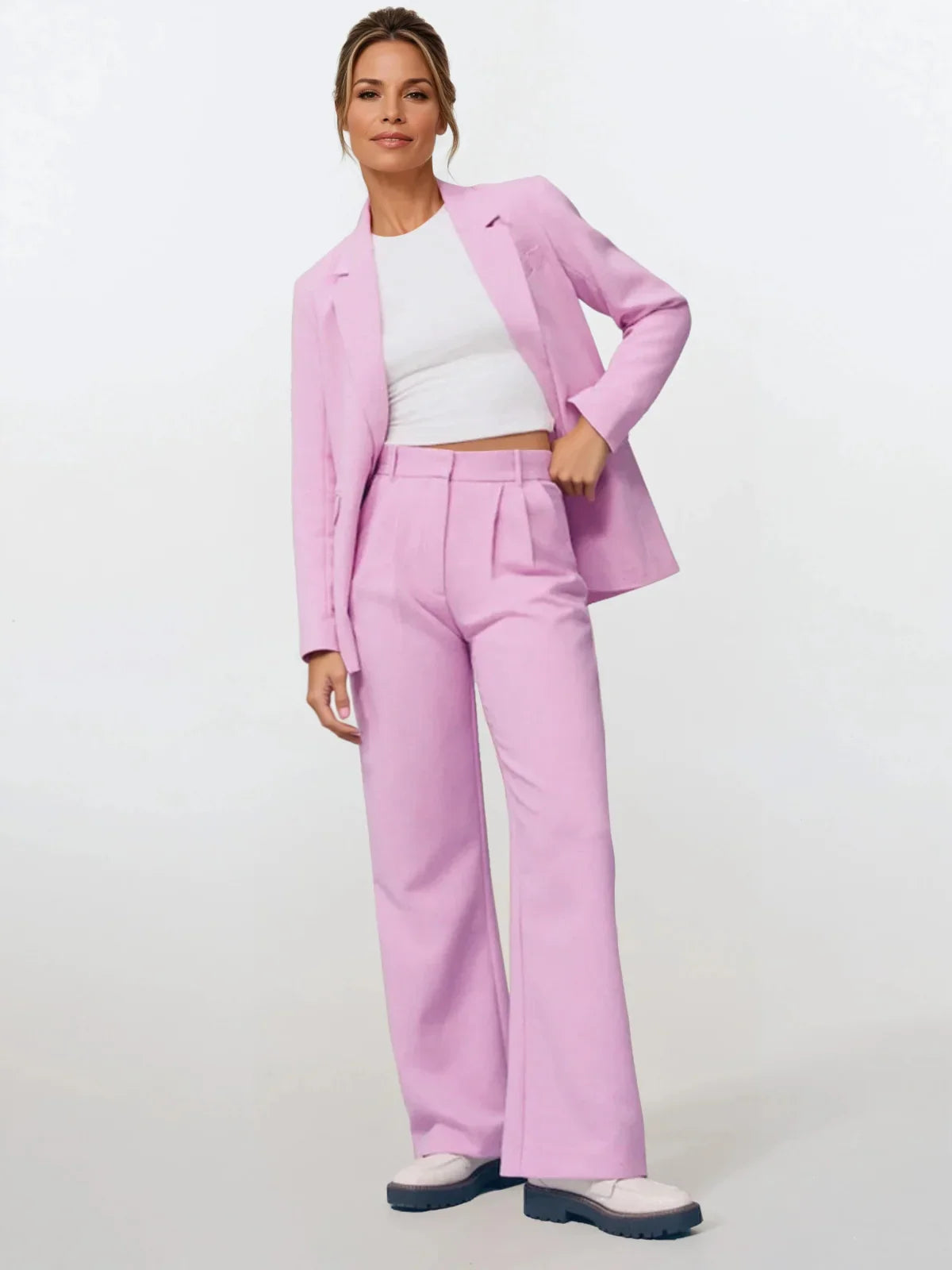 Παντελόνι Casual με ψηλή μέση και φαρδιά μπατζάκια - LA FEMME WANDERER