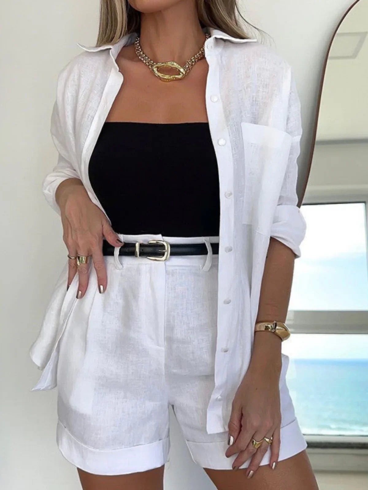 Casual Σορτς & Ασορτί Πουκάμισο - LA FEMME WANDERER