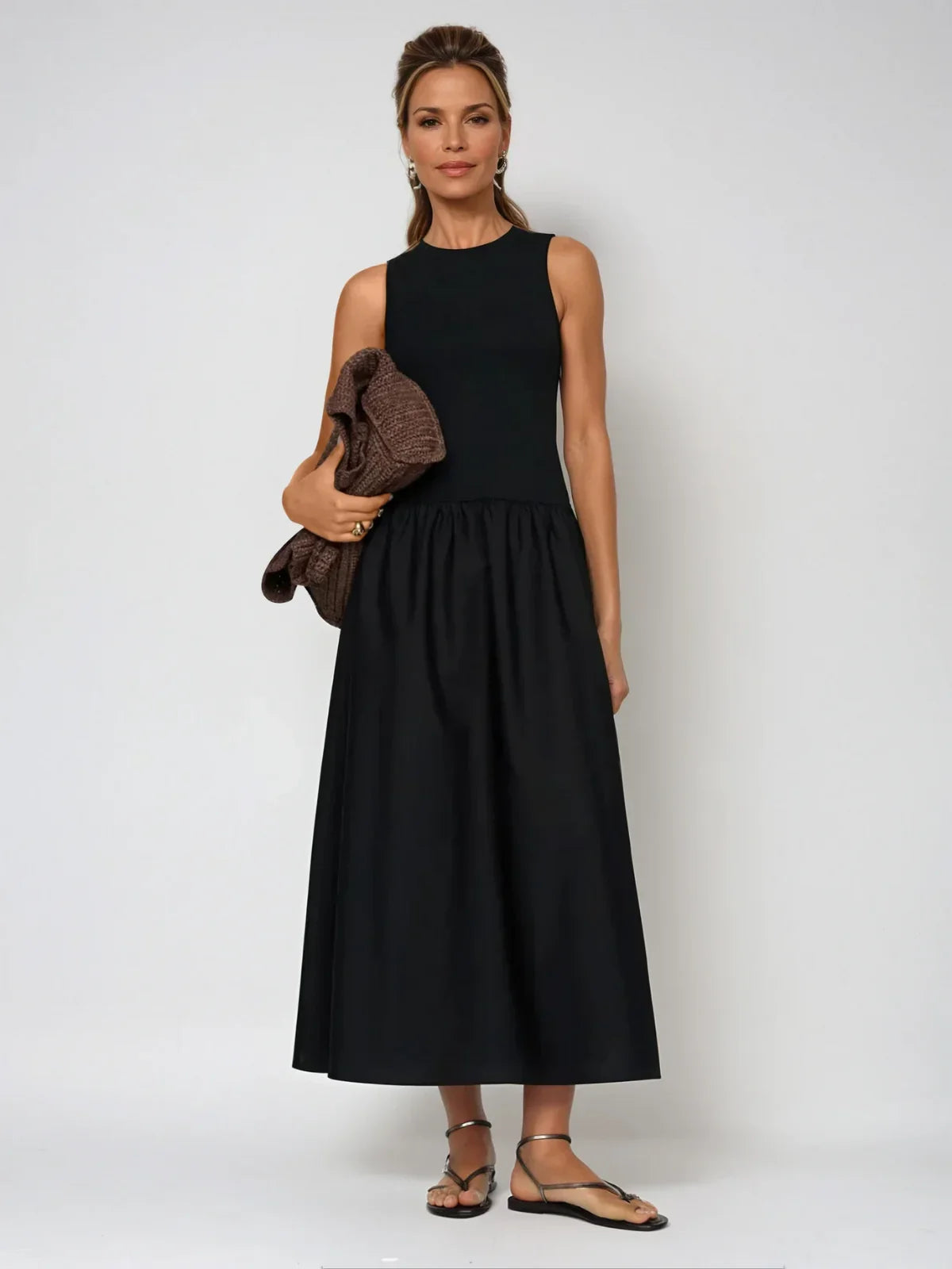 Φόρεμα με στρογγυλή λαιμόκοψη και casual ραφές - LA FEMME WANDERER