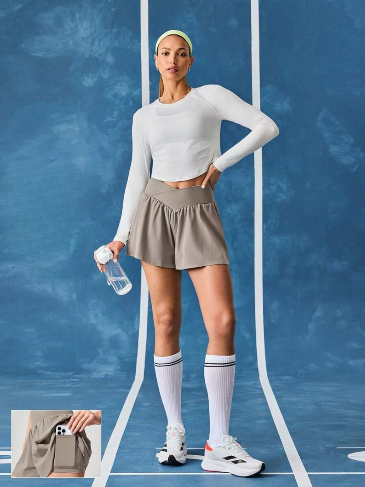 Σορτς Running με αντιιδρωτικό, τσέπες στη μέση, γρήγορο στέγνωμα