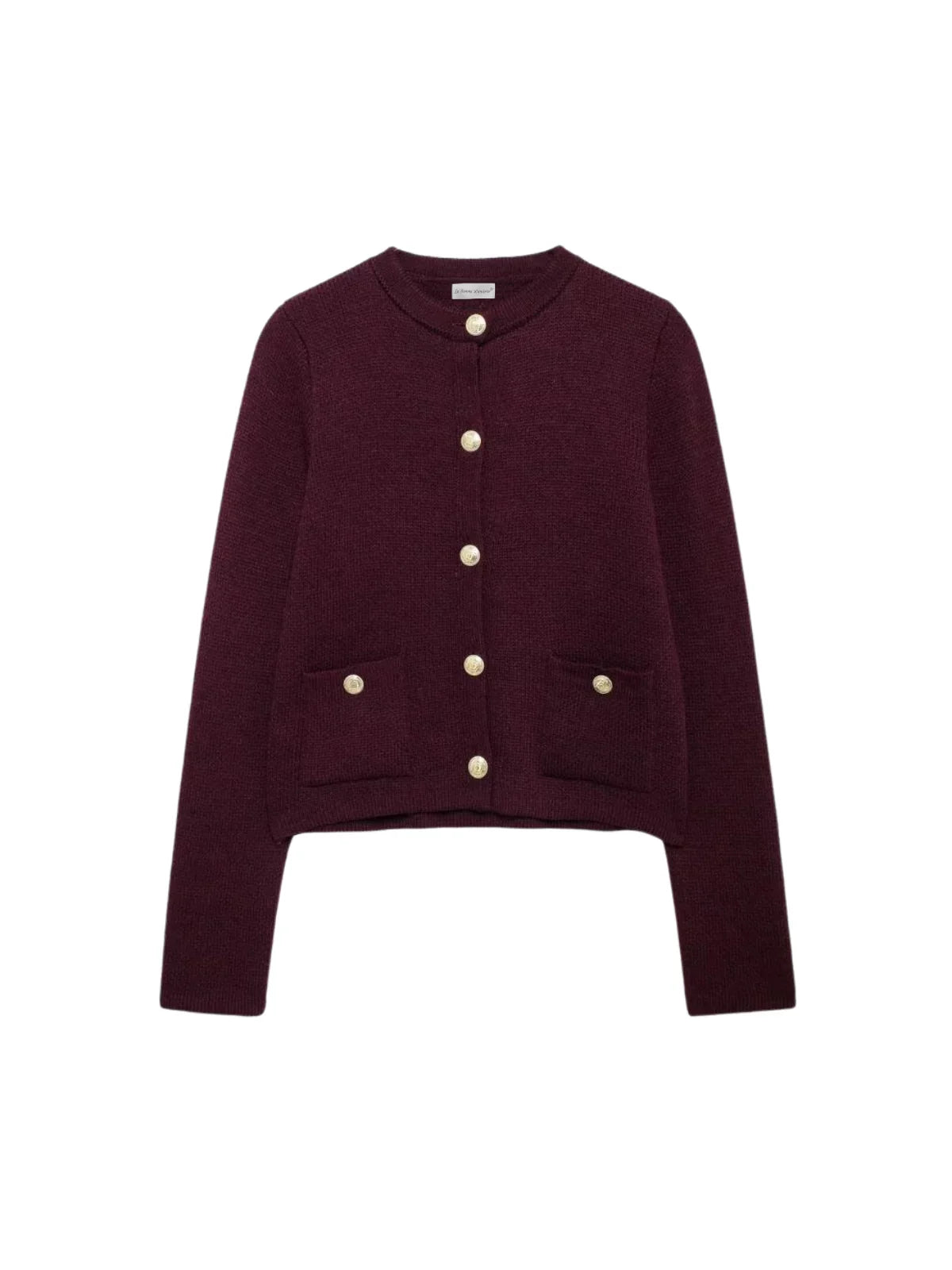 Κοντό πλεκτό ζακετάκι με χρυσές διακοσμήσεις και κουμπιά σε σειρά - LA FEMME WANDERER