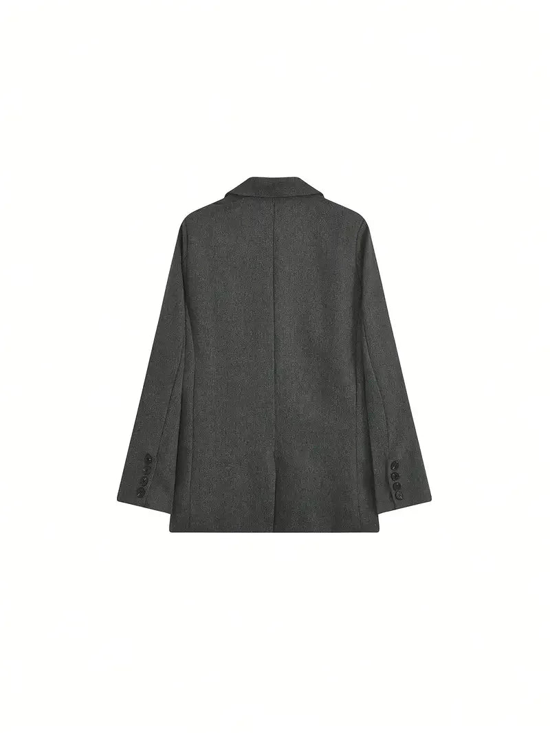 Σικ ρετρό σακάκι από μείγμα φλις ψαροκόκαλου - LA FEMME WANDERER