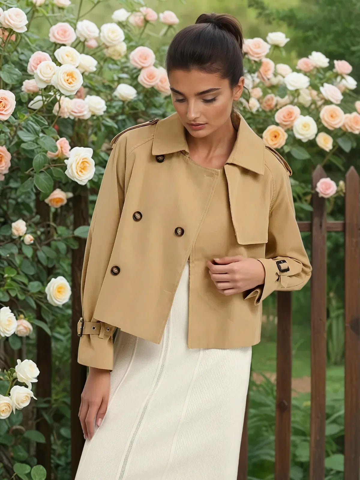 Casual & Chic Breasted Lapel Trench Coat - LA FEMME WANDERER