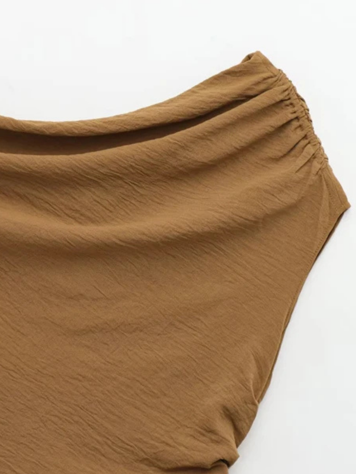 Ruched Crop Top Women Asymmetric Tank Off Shoulder Summer Beach Camisole Top Lightweight Wear