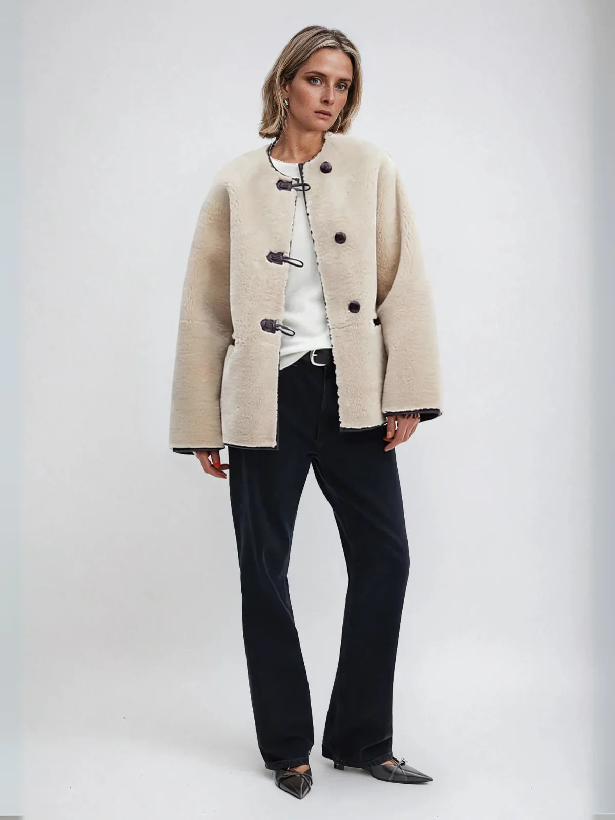 Warm Coat Single-breasted A-Line Coat - LA FEMME WANDERER