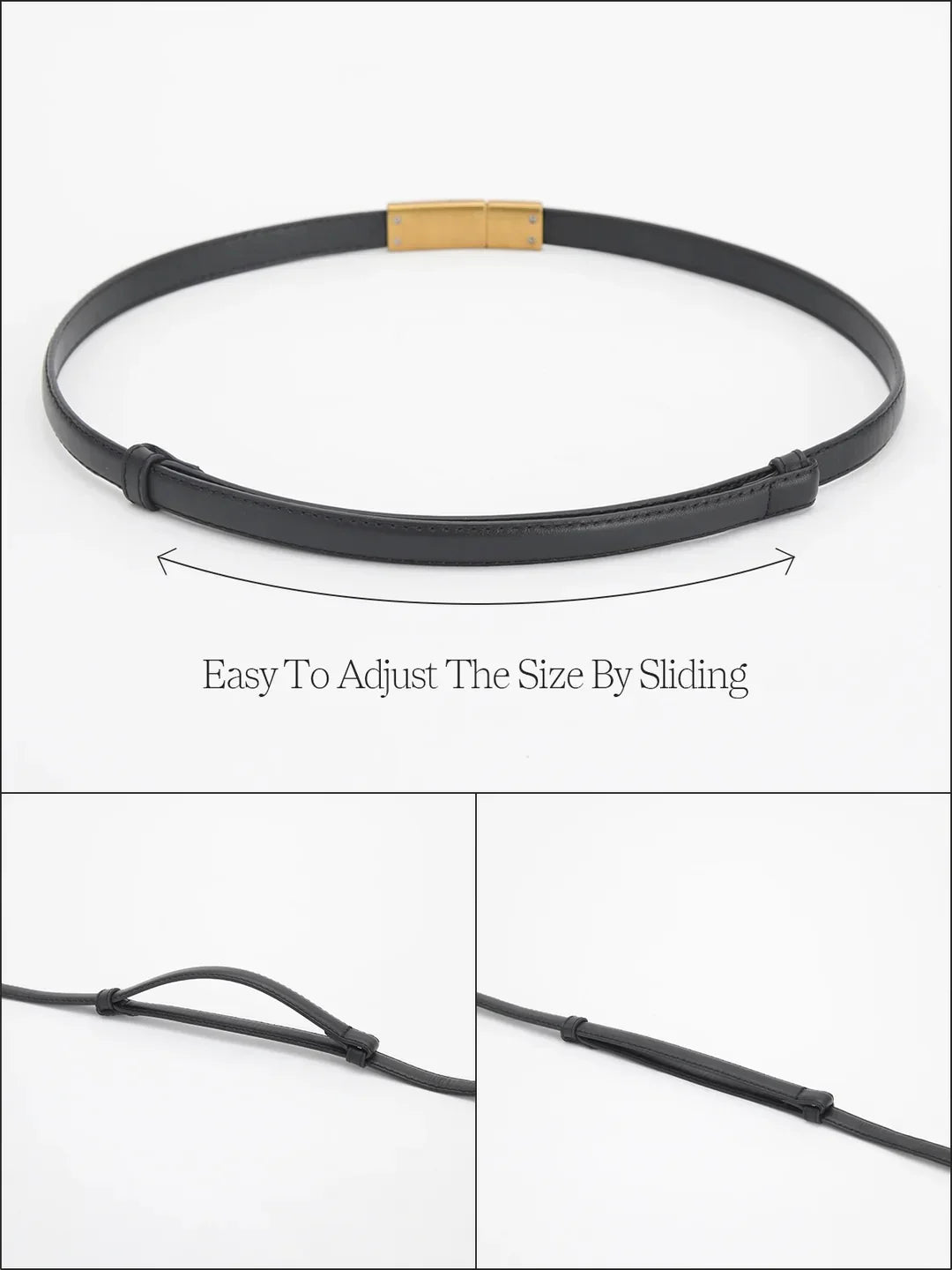 Λεπτή ζώνη από δέρμα Vintage με μαγνητικό κλείσιμο - LA FEMME WANDERER